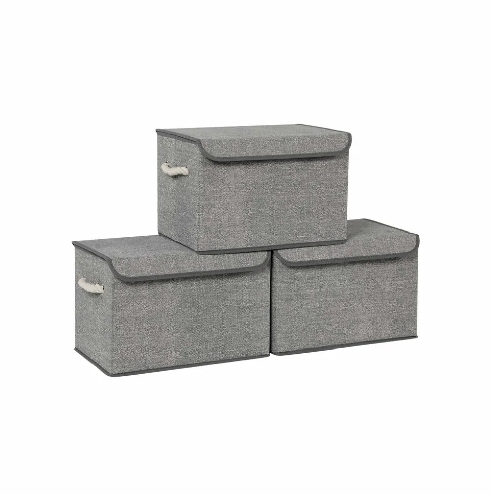 Store SONGMICS 3 Bacs rangement gris