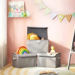 Store SONGMICS 3 Bacs rangement gris