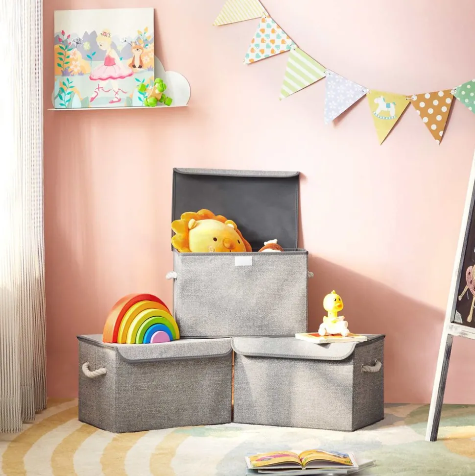 Store SONGMICS 3 Bacs rangement gris