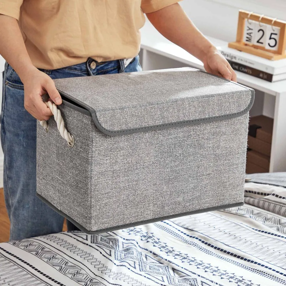 Store SONGMICS 3 Bacs rangement gris