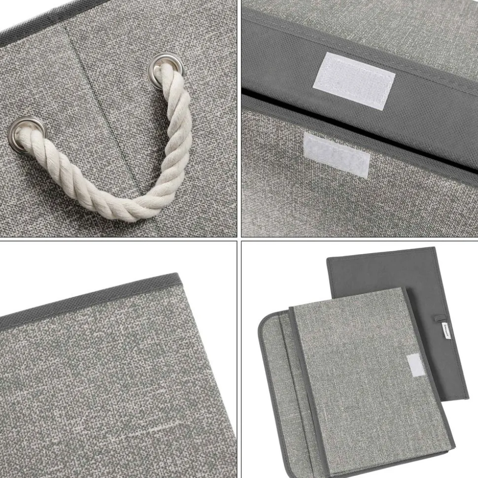 Store SONGMICS 3 Bacs rangement gris