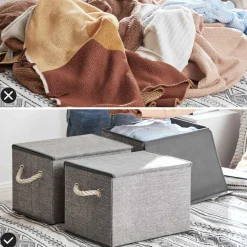 Store SONGMICS 3 Bacs rangement gris