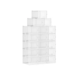 Store SONGMICS 18 Boîtes à chaussures Blanc