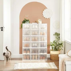 Store SONGMICS 18 Boîtes à chaussures Blanc