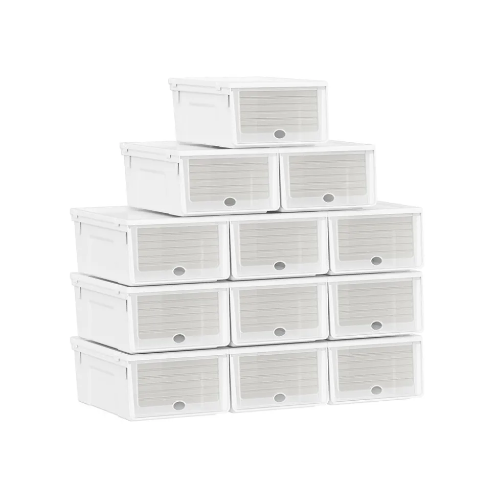 Discount SONGMICS 12 Boîtes à chaussures Blanc