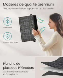 Fashion SONGMICS 4 Boîtes de rangement avec couvercle beige sable