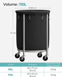 New SONGMICS 6 Boîtes de rangement Gris