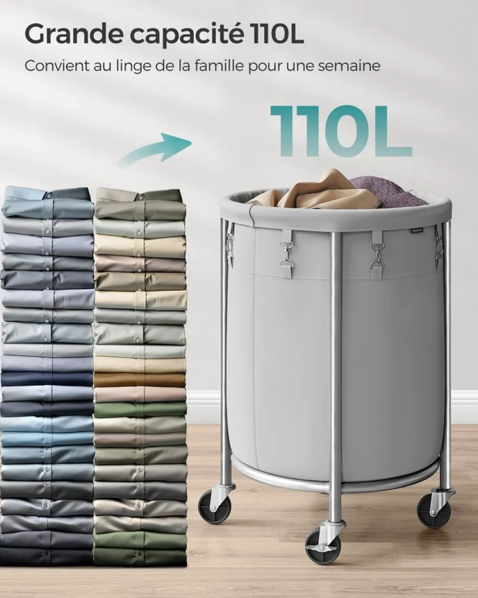 New SONGMICS 6 Boîtes de rangement Gris