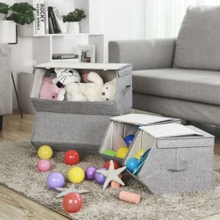 Best Sale SONGMICS 2 Boîtes de rangement gris ardoise