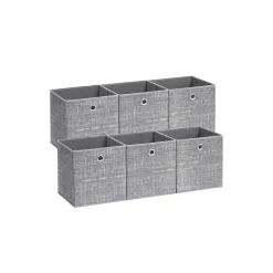 New SONGMICS 6 Boîtes de rangement pliables 33 x 33 x 33 cm gris