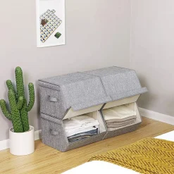 New SONGMICS 4 Boîtes de rangement tissu
