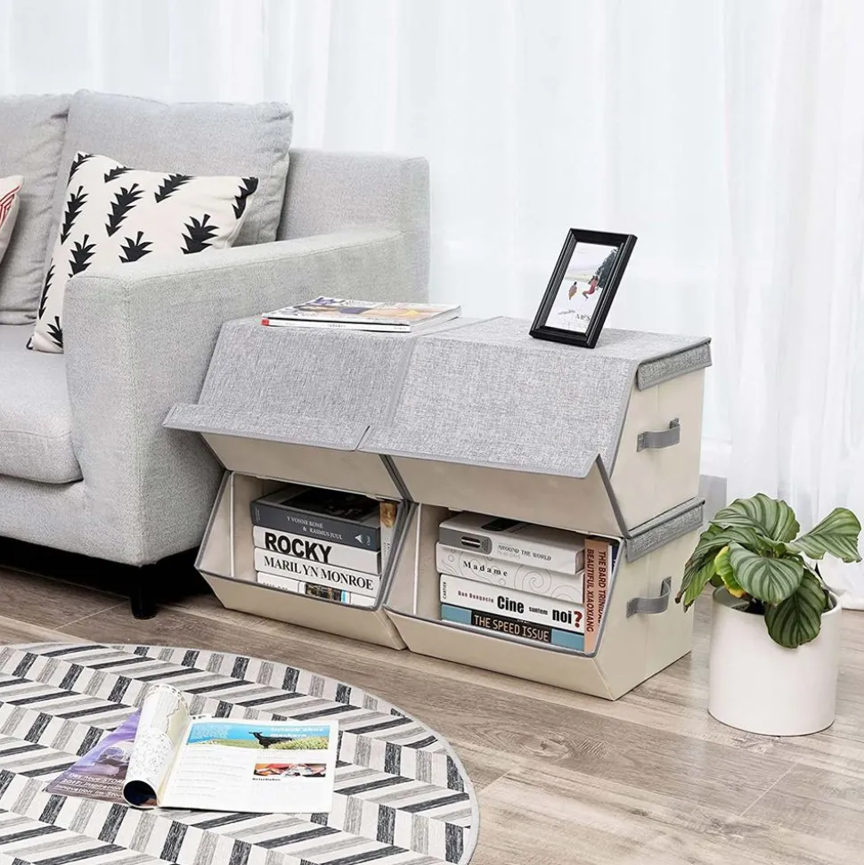 New SONGMICS 4 Boîtes de rangement tissu