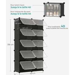 Shop SONGMICS 6 Boîtes de rangements pliable 26 x 26 x 28 cm