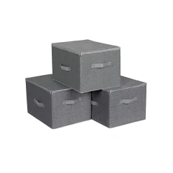 Discount SONGMICS 3 Boîtes rangement Gris