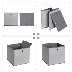 Best SONGMICS 6 Boîtes rangement Gris