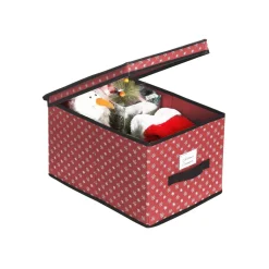 Fashion SONGMICS 3 Boîtes rangement Noël Rouge