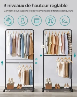 Hot SONGMICS 3 Boîtes rangement pour enfant Blanc