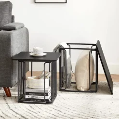 Best SONGMICS 2 Bouts de canapé Blanc