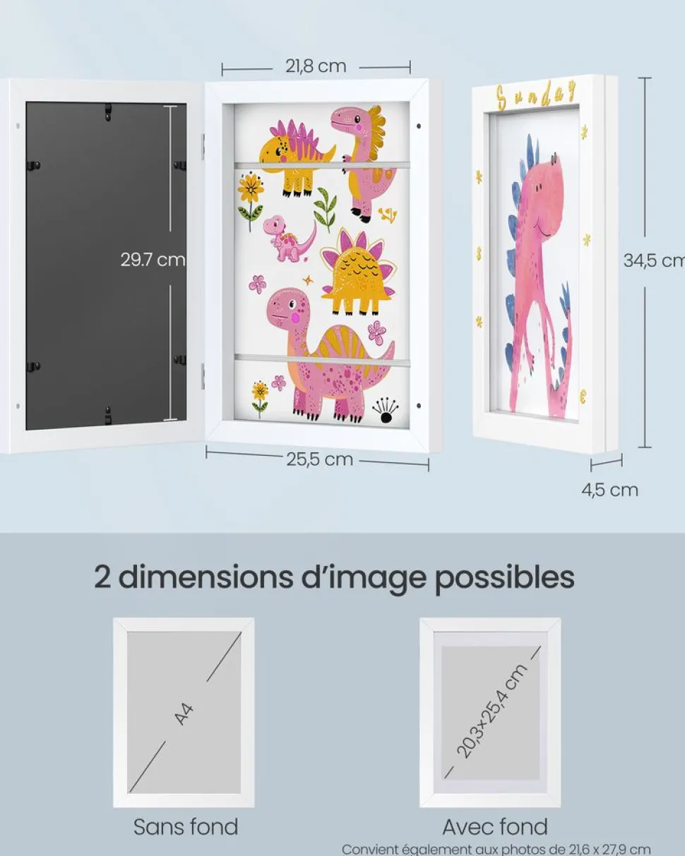 New SONGMICS 10 Cadres photo avec 16 passe-partout MDF et verre marron rustique