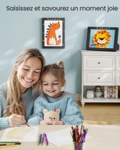 New SONGMICS 10 Cadres photo avec 16 passe-partout MDF et verre marron rustique