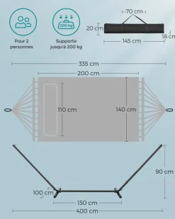 Best Sale SONGMICS 2 Chaises de camping pliable