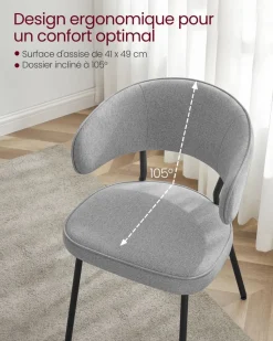 Shop SONGMICS ２ Chaises moderne gris