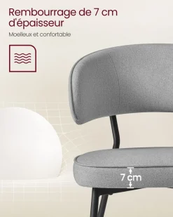 Shop SONGMICS ２ Chaises moderne gris