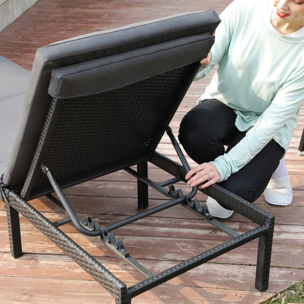 Discount SONGMICS 2 Chaises pliantes alu gris