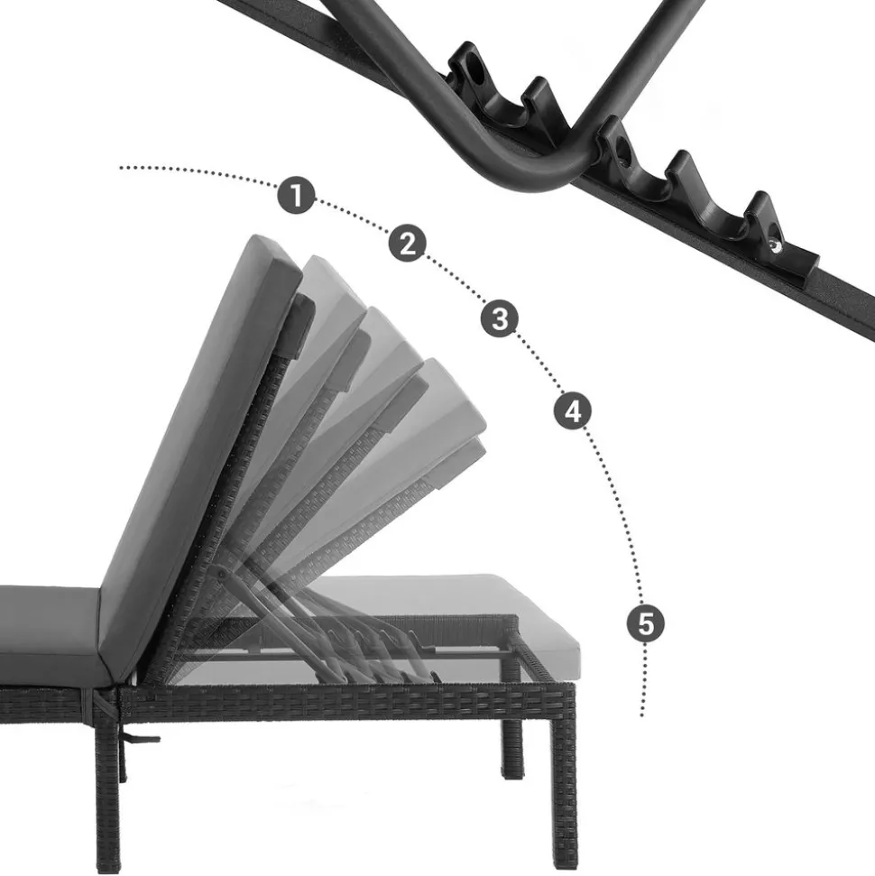 Discount SONGMICS 2 Chaises pliantes alu gris