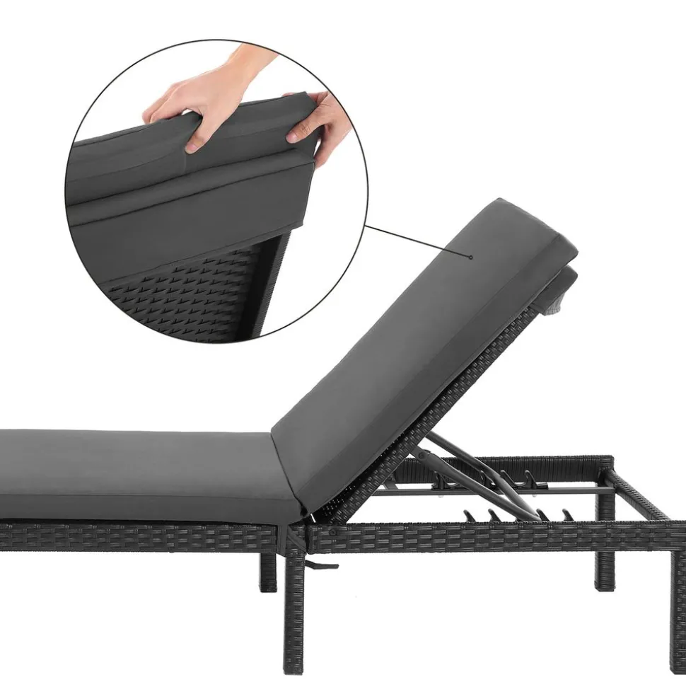 Discount SONGMICS 2 Chaises pliantes alu gris