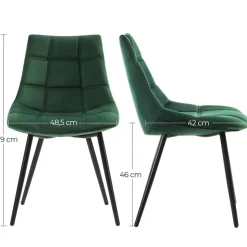 Cheap SONGMICS 2 Chaises PU Gris