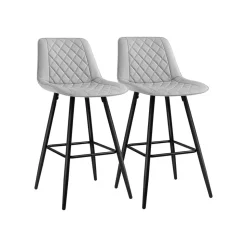 Shop SONGMICS 2 Chaises salle à manger gris