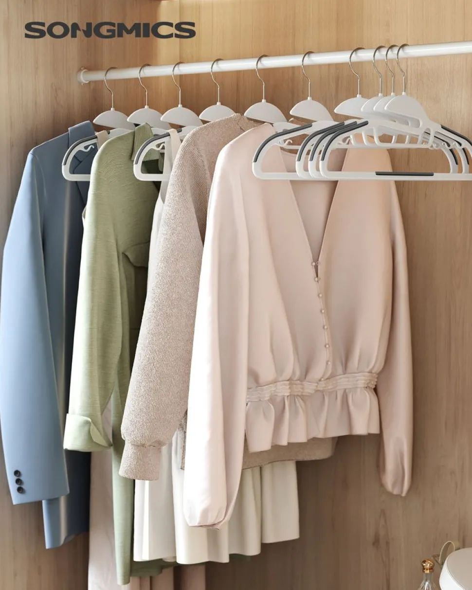 Store SONGMICS 20 Cintres antidérapants blanc