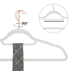 Cheap SONGMICS 30 Cintres large velours blanc