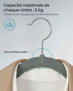 Fashion SONGMICS 20 Cintres pantalons noir