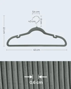 Fashion SONGMICS 20 Cintres pantalons noir