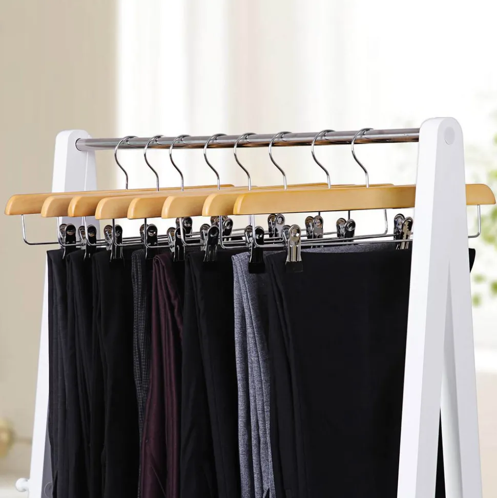 Best SONGMICS 8 Cintres pinces bois