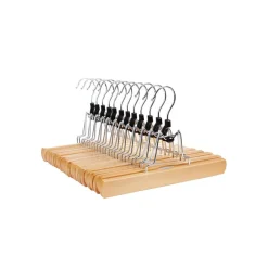 Cheap SONGMICS 12 Cintres pinces bois clair