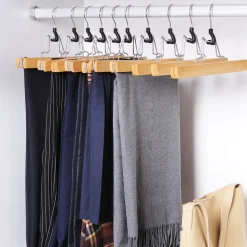 Cheap SONGMICS 12 Cintres pinces bois clair