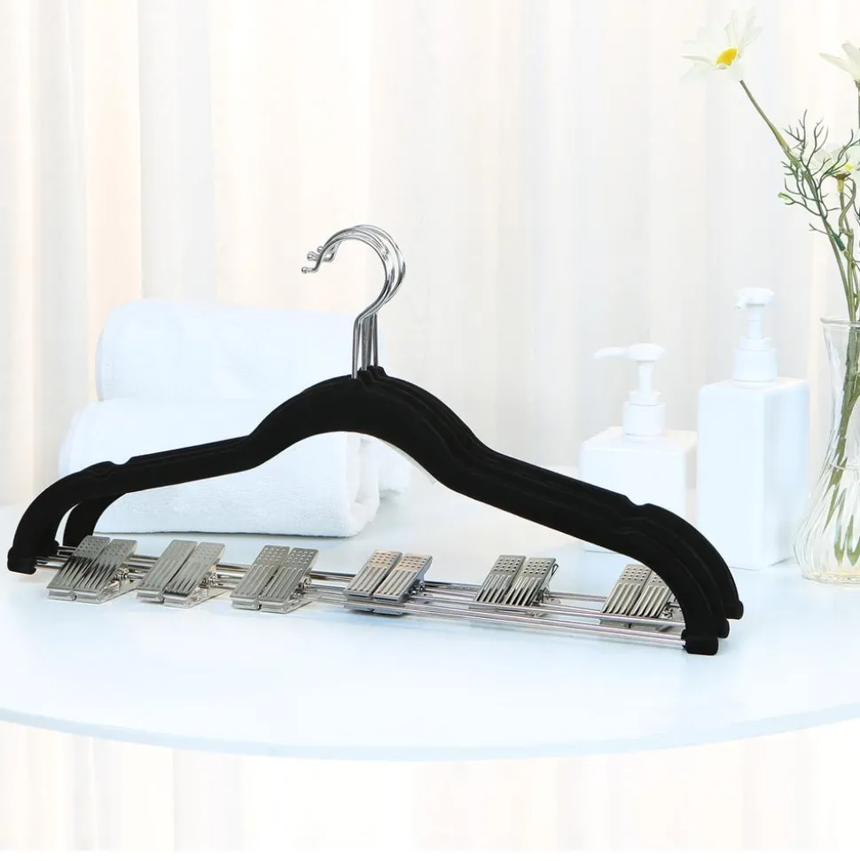 New SONGMICS 12 Cintres pinces noir