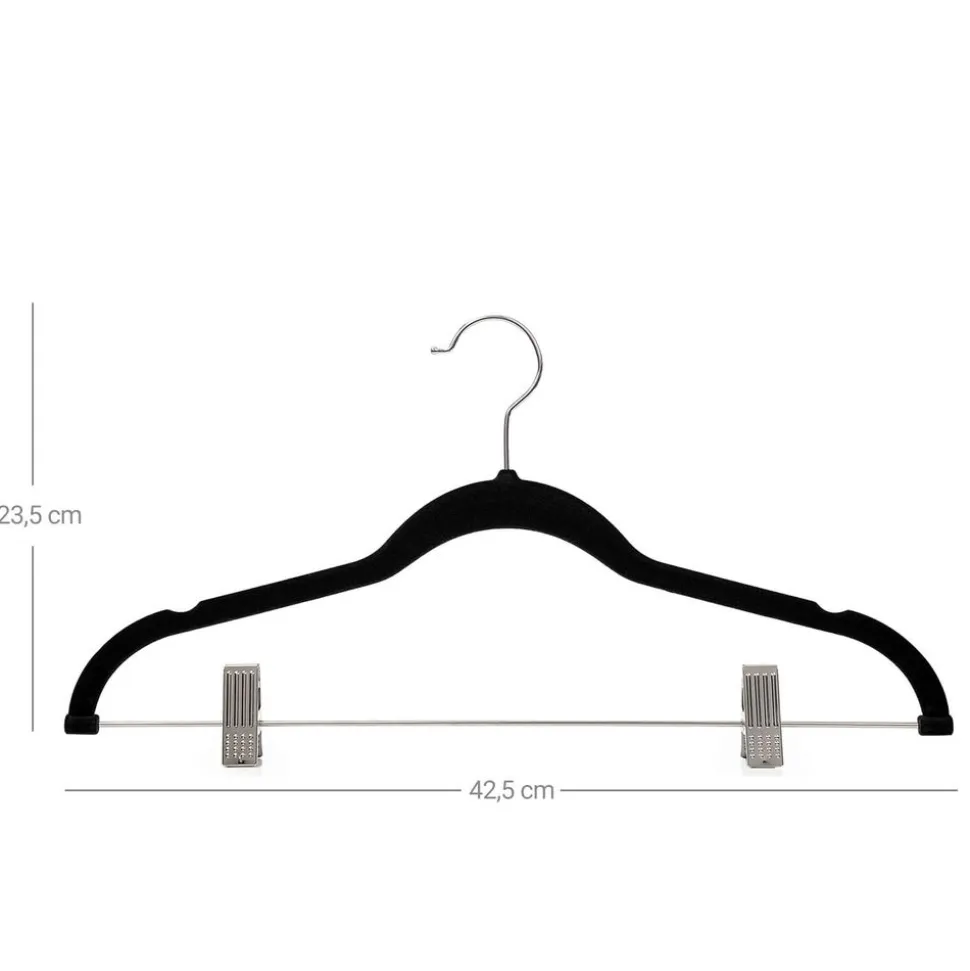 New SONGMICS 12 Cintres pinces noir