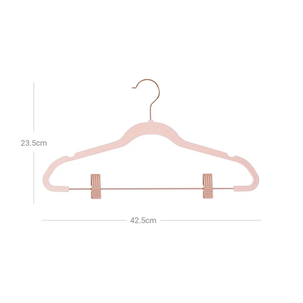 Cheap SONGMICS 24 Cintres pinces velours Rose