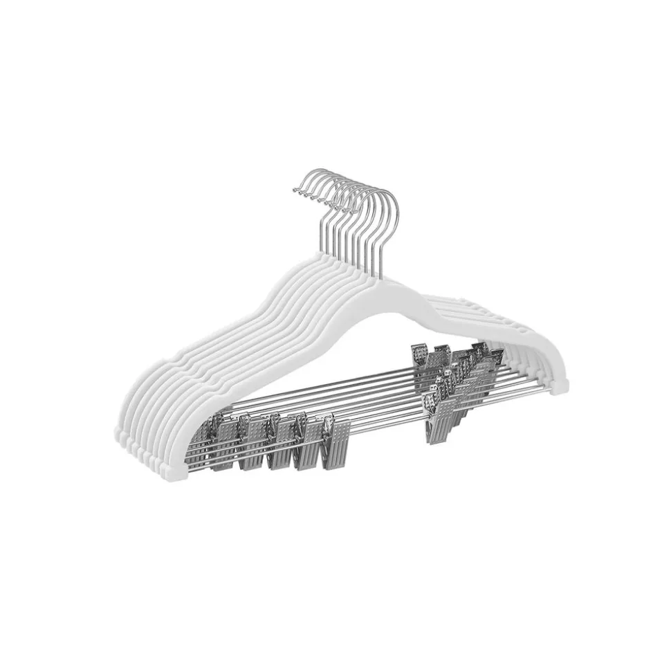 Best Sale SONGMICS 20 Cintres pour pantalons en velours blanc