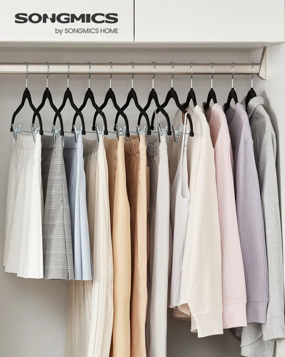 Best Sale SONGMICS 20 Cintres pour pantalons en velours blanc