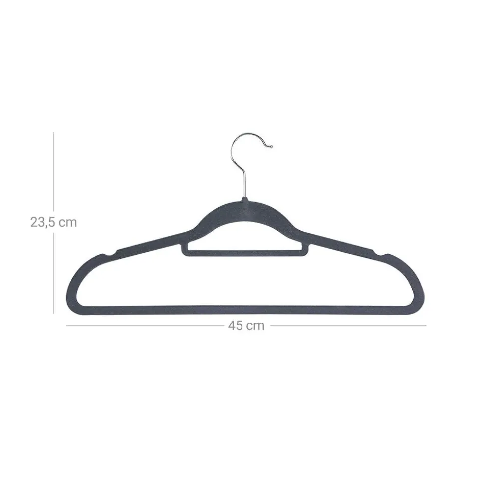 Shop SONGMICS 100 Cintres velours gris clair