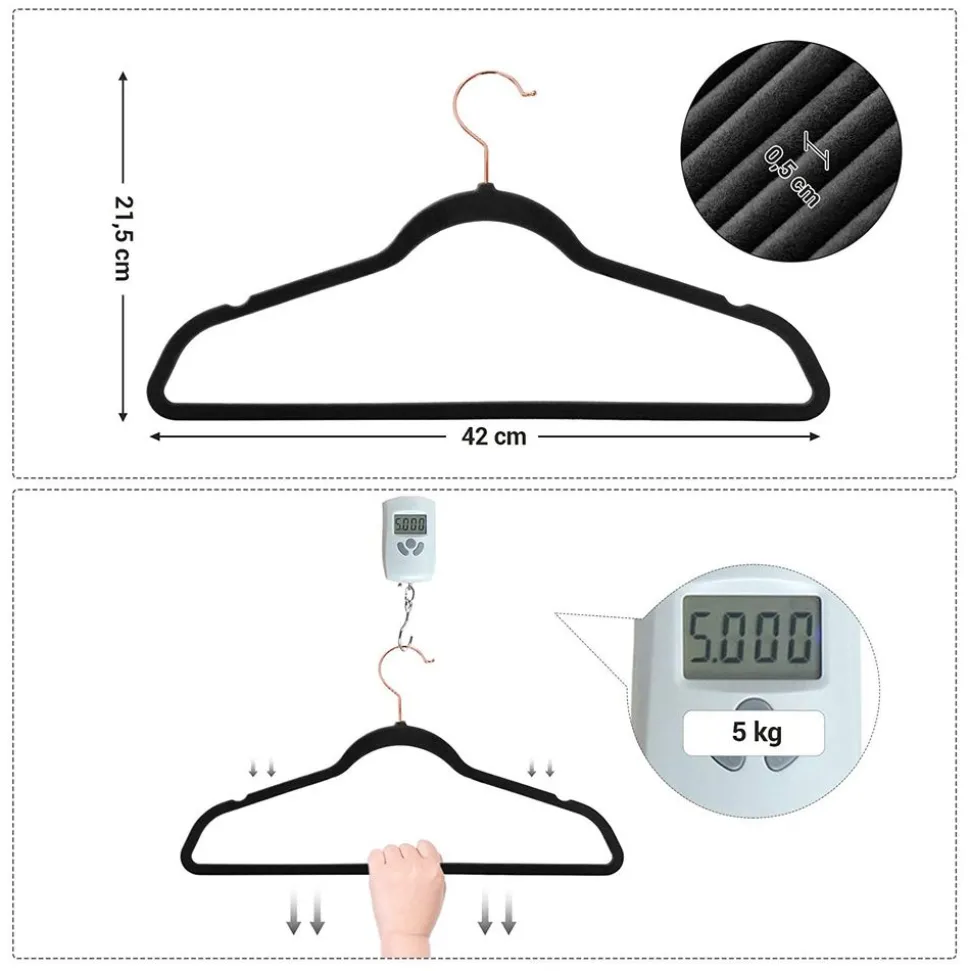 Store SONGMICS 30 Cintres velours noir