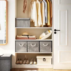 New SONGMICS 3 Cubes poignée Gris