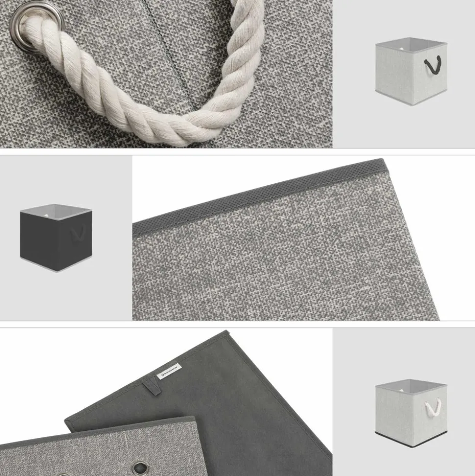 New SONGMICS 3 Cubes poignée Gris