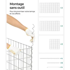 Shop SONGMICS 2 Gabions 100 x 50 x 30 cm