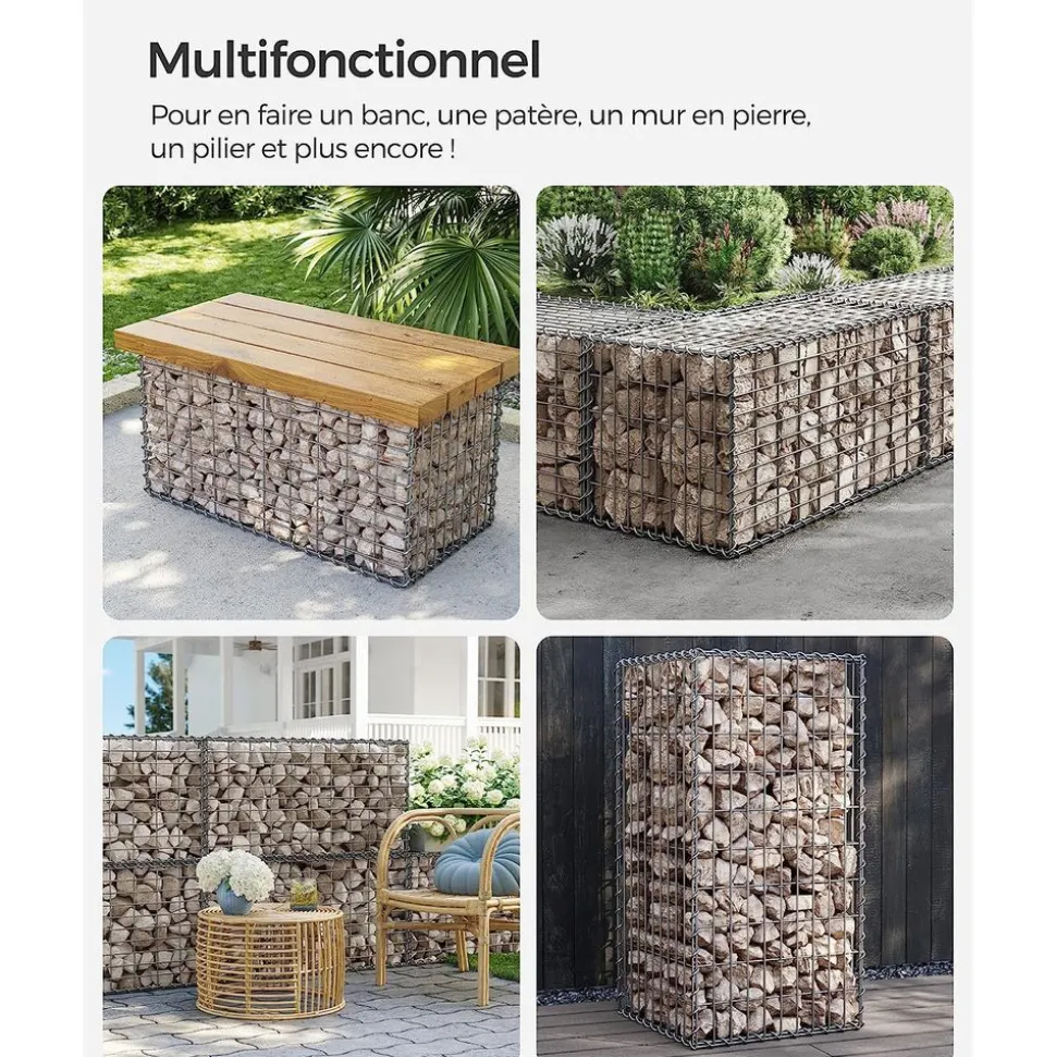 Shop SONGMICS 2 Gabions 100 x 50 x 30 cm